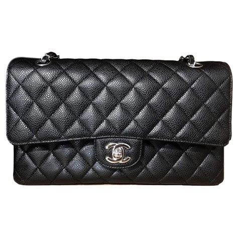 chanel classic medium black caviar shw|Classic 11.12 handbag, Lambskin & gold.